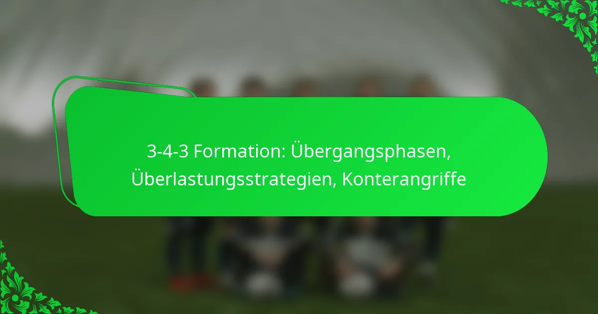 3-4-3 Formation: Übergangsphasen, Überlastungsstrategien, Konterangriffe
