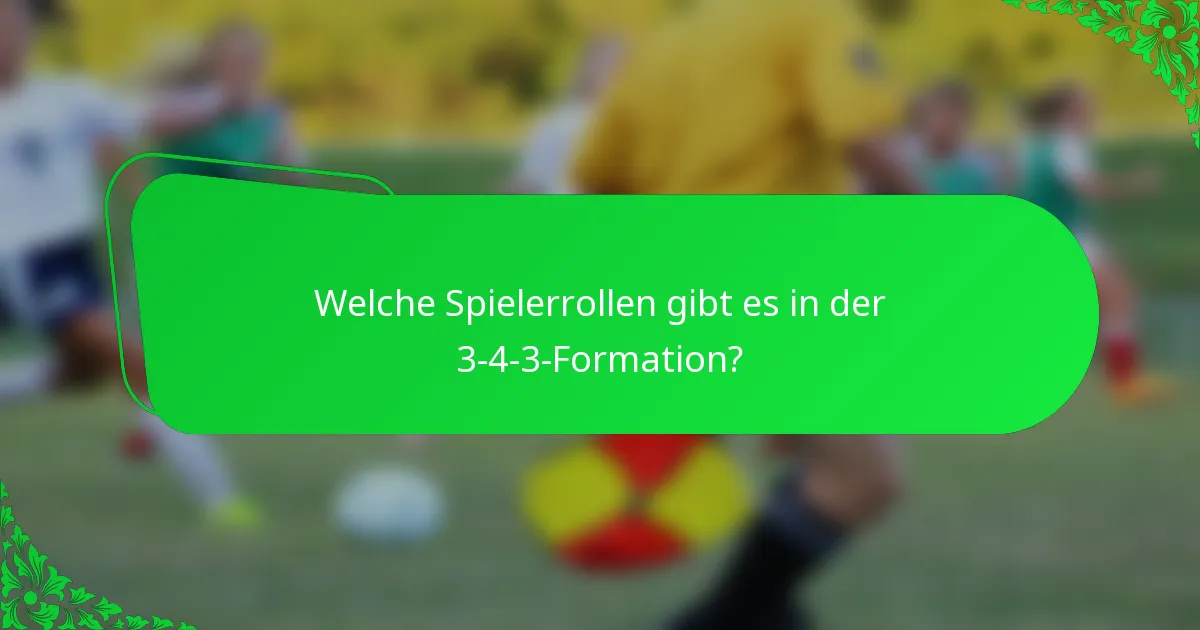 Welche Spielerrollen gibt es in der 3-4-3-Formation?
