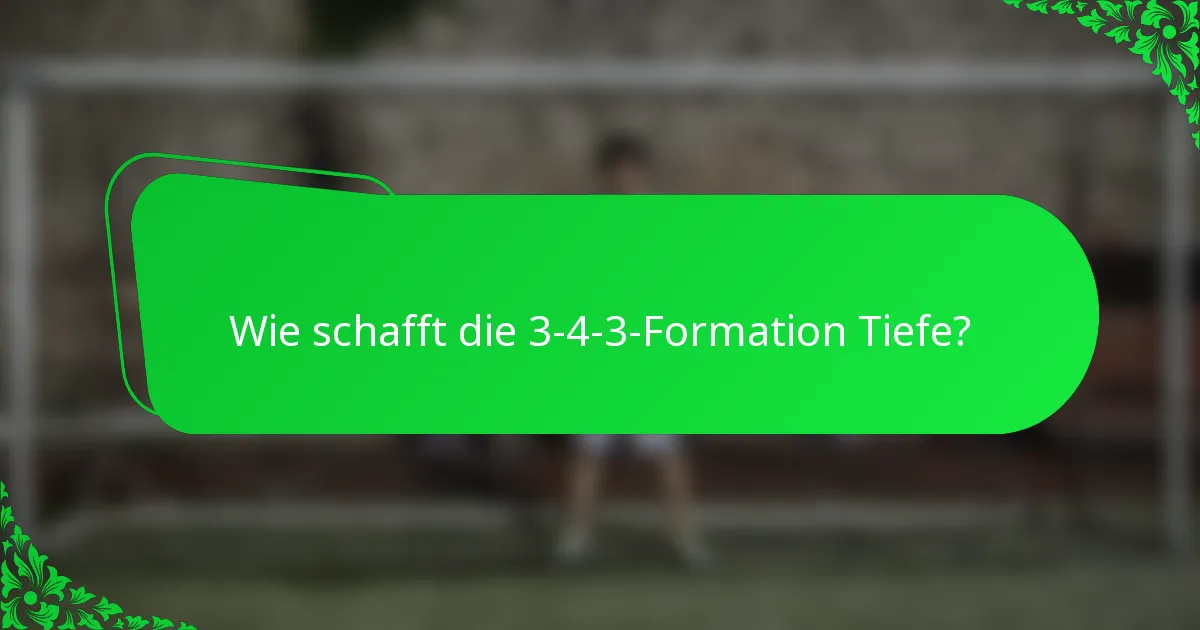 Wie schafft die 3-4-3-Formation Tiefe?